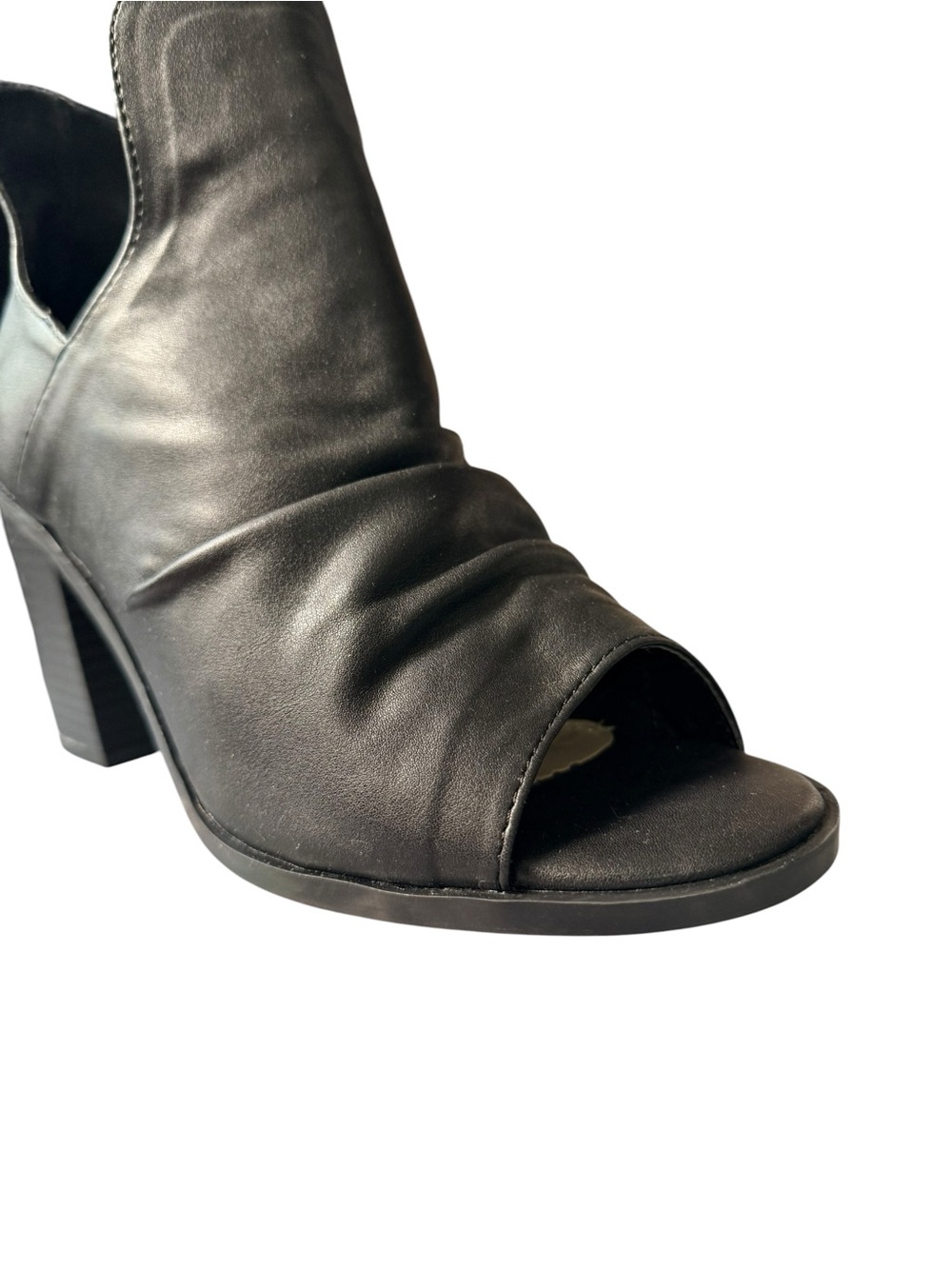 G.C. Shoes Black Open Toe Cutout Ankle Booties Block Heel Size 8 NWOB - Picture 6 of 11